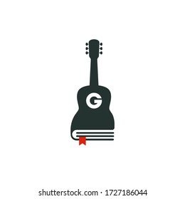 Guitar Chord Magazine Book, Music School Lesson Education logo design