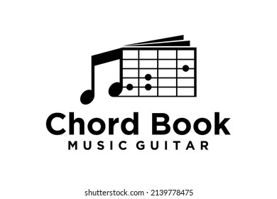 Guitar Chord Magazine Book, Music School Lesson Education logo design