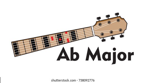 Guitar Chord. Vector Set. Chord diagram. Tab. Tabulation. Finger Chart. Basic Guitar Lesson.