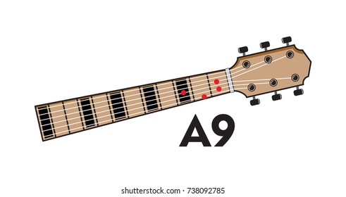 Guitar Chord. Vector Set. Chord diagram. Tab. Tabulation. Finger Chart. Basic Guitar Lesson.