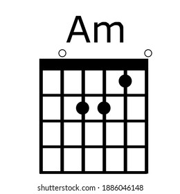 Guitar Chords Am Chords.Tab. Tabulation. Tablature. Finger Chart. Basic Guitar Chords. Guitar Lesson. Guitar Cord.