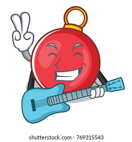 With guitar Christmas ball character cartoon