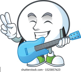 With guitar circle bubble isolated on white background.