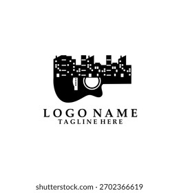 Vector de diseño de logotipo de Guitar City