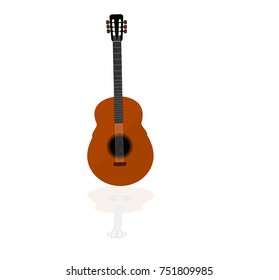 Guitar classic illustration vector with isolated white background 