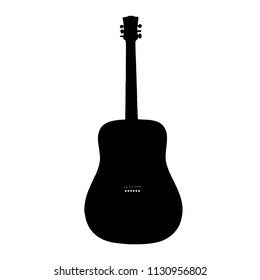 guitar clip art in silhouette design by vector on white background