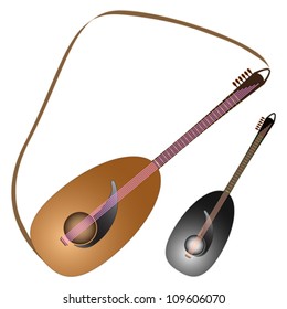 guitar clipart against white background, vector art illustration
