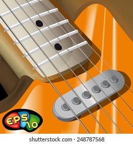 The guitar closeup