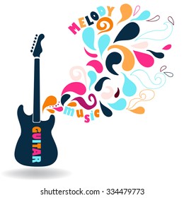 guitar with color splash 