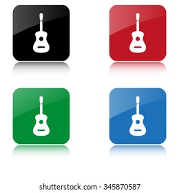 Guitar  - color vector icon  with shadow