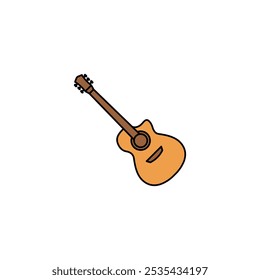 Guitar colored vector icon on white background. Stock vector EPS10
