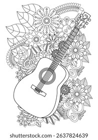 guitar coloring pages for adults 
