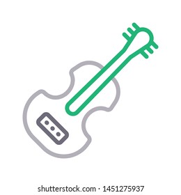 guitar colour line vector icon