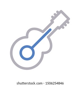 guitar colour line vector icon