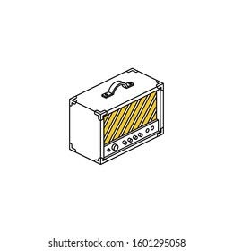 Guitar combo amp. Vector line, 3d stroke isometric, color web icon, new flat style. Creative illustration design, abstract idea for infographics.