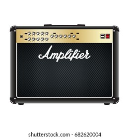 Guitar Combo Amplifier, Amp.
Vector Realistic Illustration Isolated On A White Background.