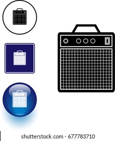 guitar combo amplifier symbol sign and button