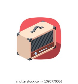 Guitar Combo illustrate icon, 3d vector design. Color flat palette.
