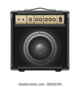 guitar combo isolated on a white background