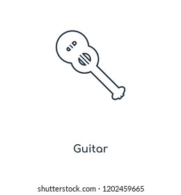 Guitar concept line icon. Linear Guitar concept outline symbol design. This simple element illustration can be used for web and mobile UI/UX.