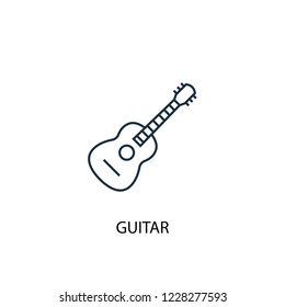 Guitar concept line icon. Simple element illustration. Guitar concept outline symbol design from Camping set. Can be used for web and mobile UI/UX