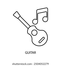 guitar concept line icon. Simple element illustration. guitar concept outline symbol design.