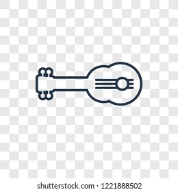 Guitar concept vector linear icon isolated on transparent background, Guitar concept transparency concept in outline style