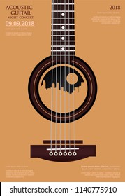 Guitar Concert Poster Background Template Vector Illustration