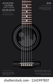 Guitar Concert Poster Background Template Vector Illustration