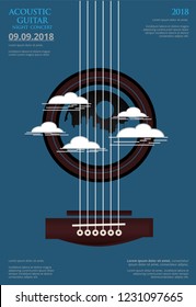 Guitar Concert Poster Background Template Vector Illustration