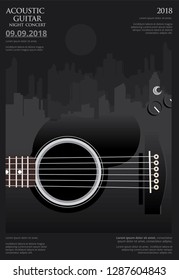 Guitar Concert Poster Background Template Vector Illustration