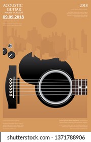 Guitar Concert Poster Background Template Vector Illustration