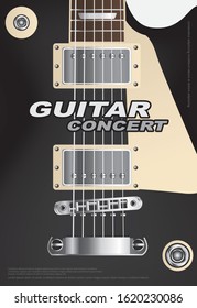 Guitar Concert Poster Background Template Vector Illustration