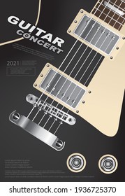 Guitar Concert Poster Background Template Vector Illustration