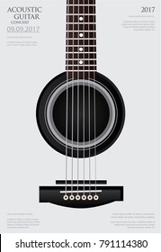 Guitar Concert Poster Background Template Vector Illustration