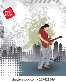 Guitar concert. Vector