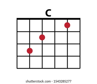 Guitar cord chart icon vector illustration