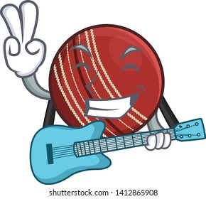 With guitar cricket ball in the cartoon shape