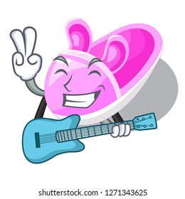 With guitar cute baby shoes in shape cartoon
