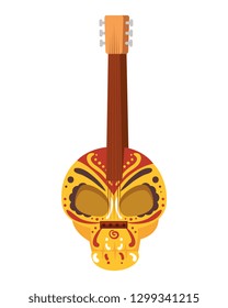 guitar with death day mask painted