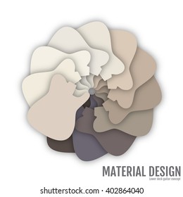 Guitar deck. Material design. Vector. Abstract background with different levels surfaces, material design