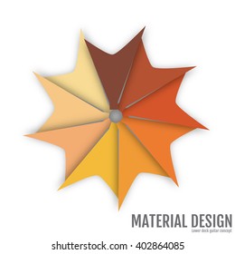 Guitar deck. Material design. Vector. Abstract background with different levels surfaces, material design