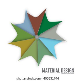 Guitar deck. Material design. Vector. Abstract background with different levels surfaces, material design