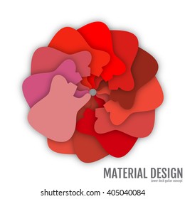 Guitar deck. Material design. Vector. Abstract background with different levels surfaces, material design
