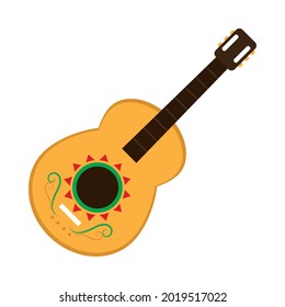 Gitarre mit dekorativem mexikanischem Design