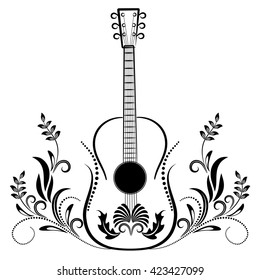 Guitar. Decorative ornament.