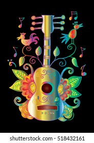 Guitar. Decorative ornament.