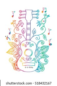Guitar. Decorative ornament.