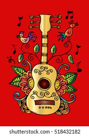 Guitar. Decorative ornament.