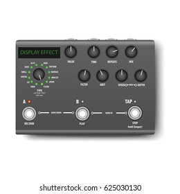 Guitar Delay Pedal isolated on a white background